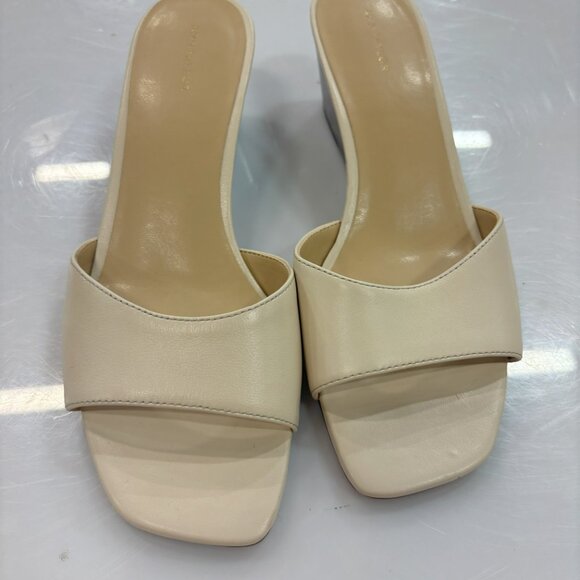 Ann Taylor - White Leather Low Wedge Sandal - Picture 2 of 3
